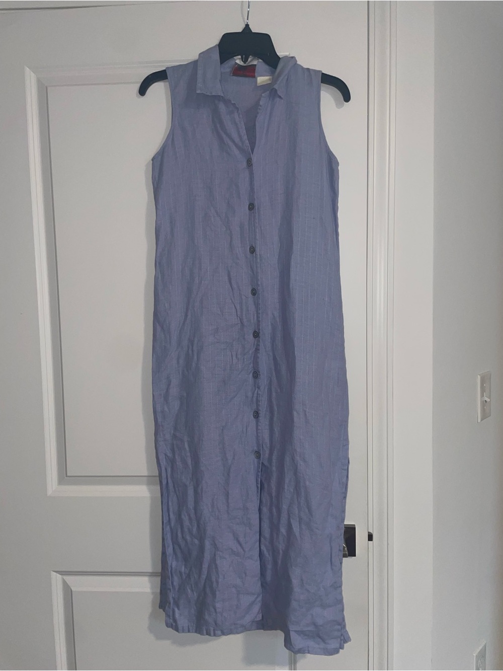Vintage Sleeveless Button-Front Lavender Maxi Dress